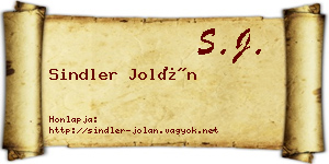 Sindler Jolán névjegykártya